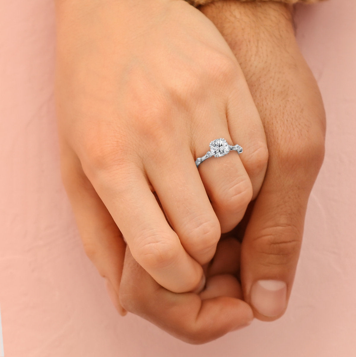 Eleri engagement ring in white gold