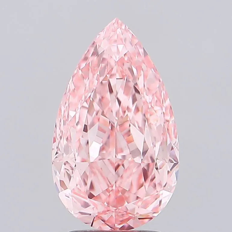 4.04ct Pear Lab Grown Diamond (Colour Fancy Vivid Pink, Clarity VVS2, IGI Certified)