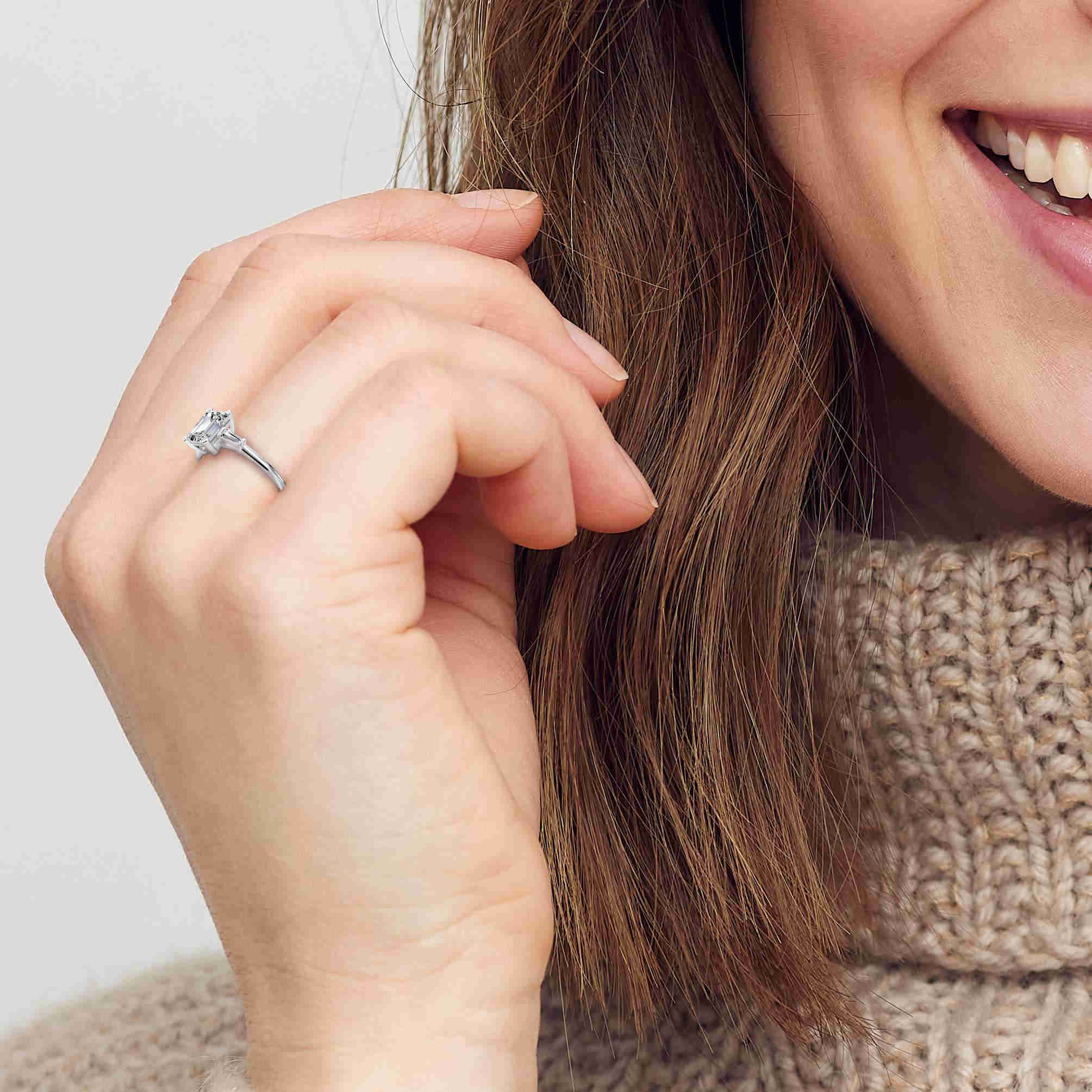 Naomi engagement ring in white gold