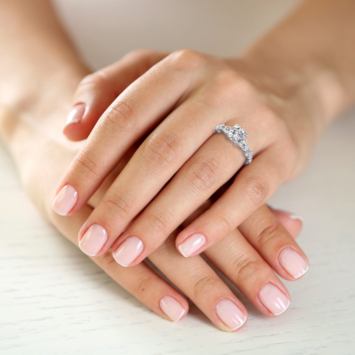Debbie engagement ring in white gold