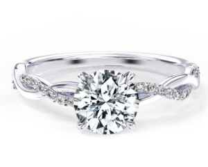 L0043 Adelle Accent Stone Diamond Engagement in White Gold