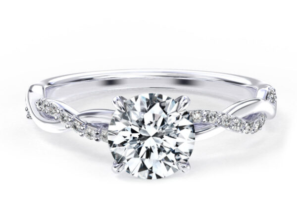 L0043 Adelle Accent Stone Diamond Engagement in White Gold