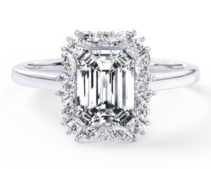 L0093 Adonia Halo Diamond Engagement Ring in White Gold Title