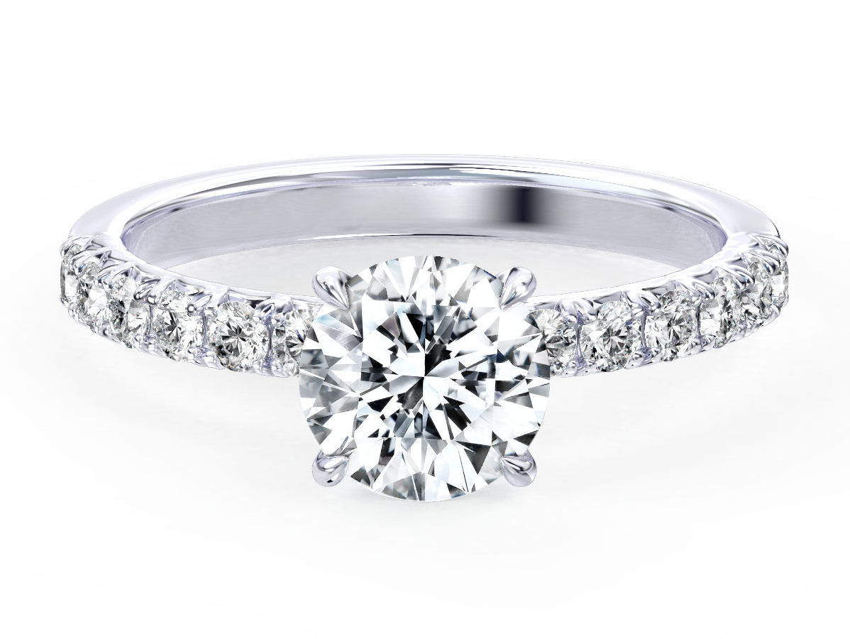 L0096 Ademia Accent Diamond Engagement Ring in White Gold Title