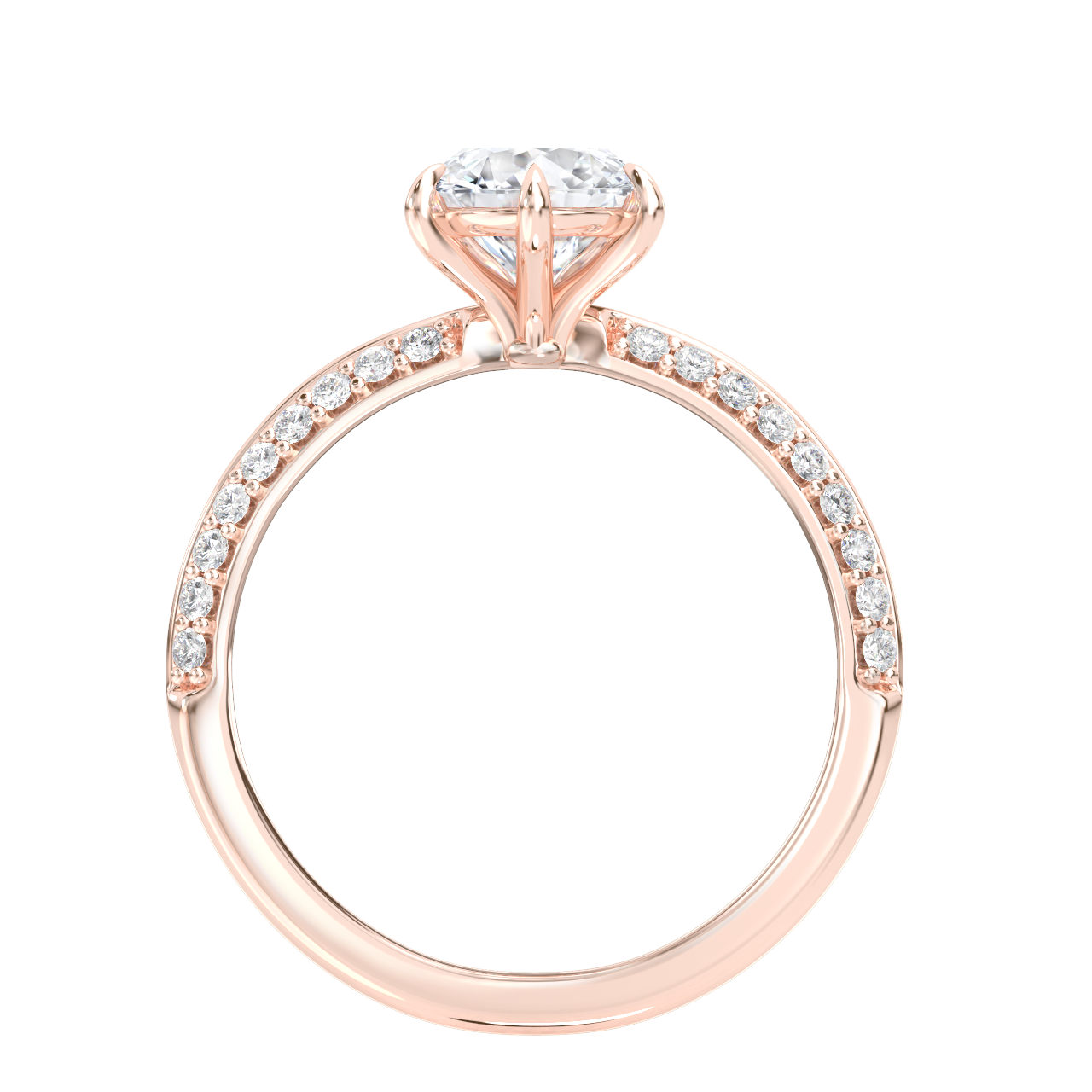 L0074 Alexis Accent Diamond Engagement Ring in Rose Gold Sideview L0074 Alexis Accent Diamond Engagement Ring in Rose Gold Sideview
