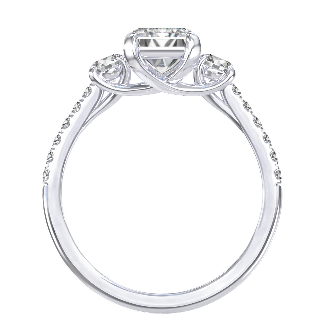 L0082 Allora Three Stone Diamond Engagement Ring in Rose Gold L0082 Allora Three Stone Diamond Engagement Ring in Rose Gold