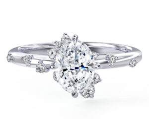 L0084 Ames Accent Stones Engagement Ring in White Gold Title