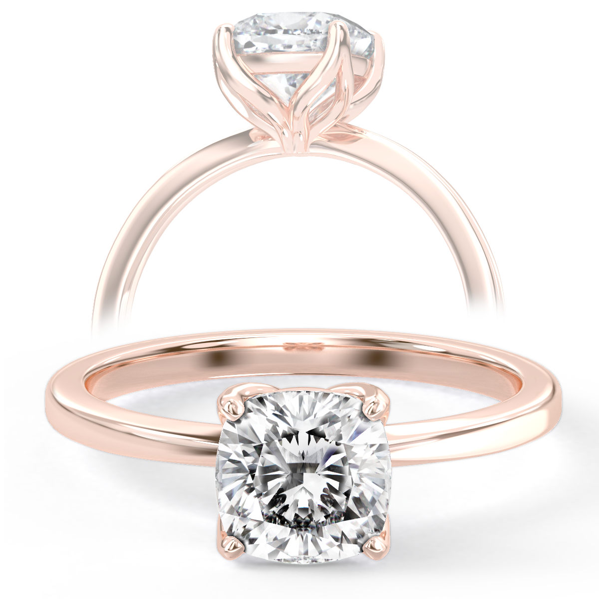 L0089 Aviva Solitaire Diamond Engagement Ring in Rose Gold L0089 Aviva Solitaire Diamond Engagement Ring in Rose Gold