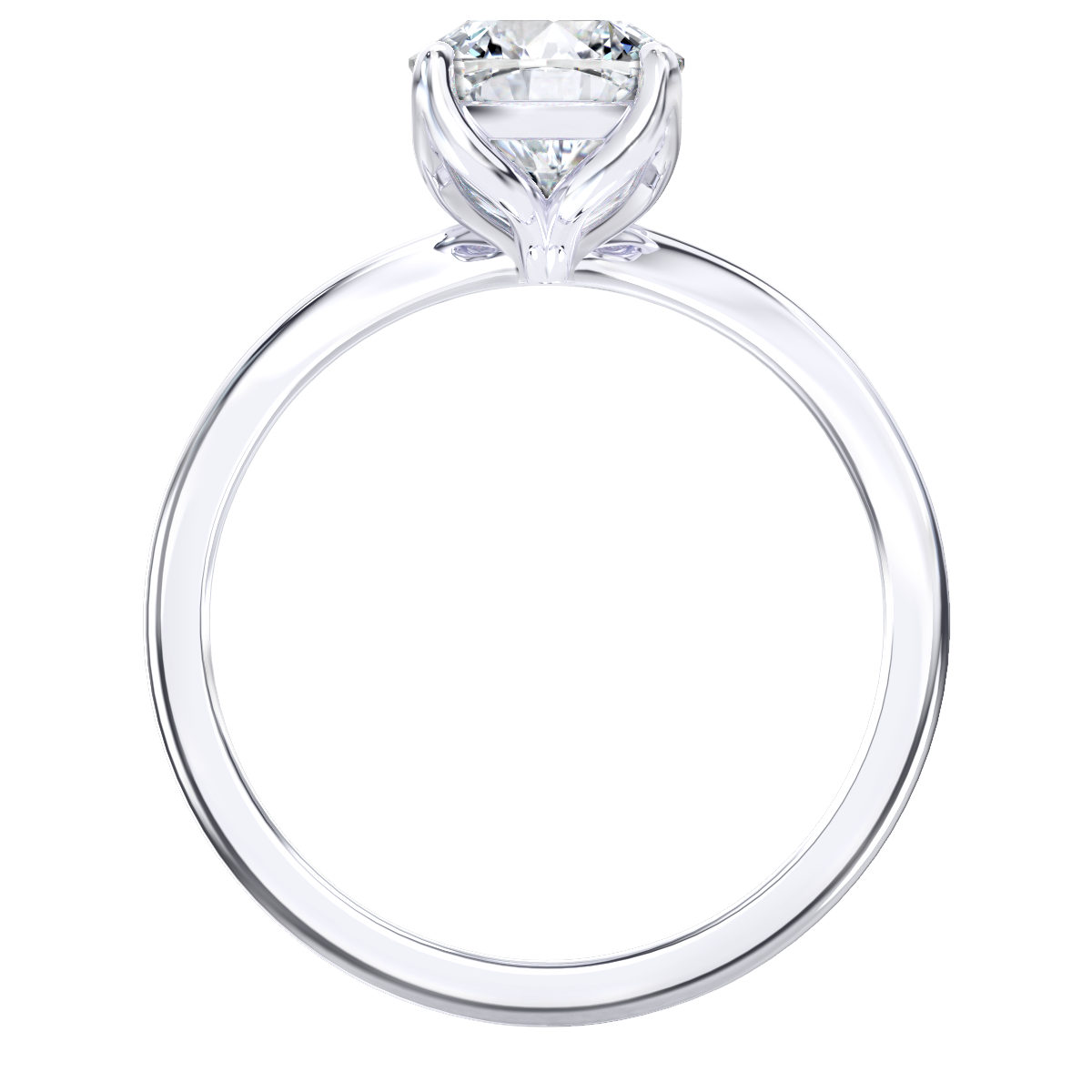 L0089 Aviva Solitaire Diamond Engagement Ring in White Gold Sideview L0089 Aviva Solitaire Diamond Engagement Ring in White Gold Sideview