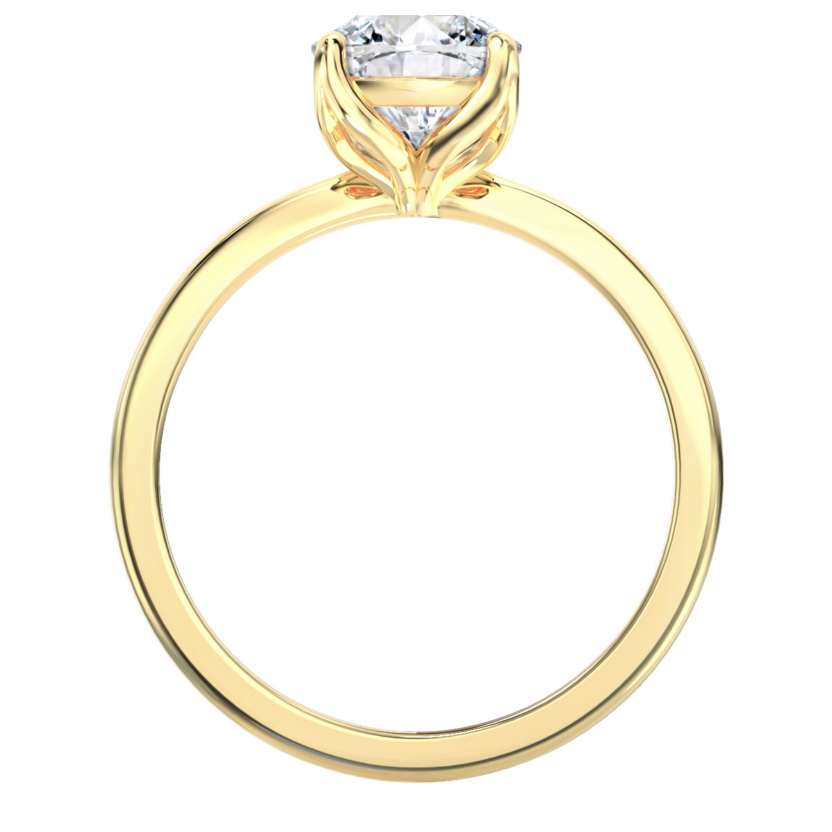 L0089 Aviva Solitaire Diamond Engagement Ring in Yellow Gold Sideview L0089 Aviva Solitaire Diamond Engagement Ring in Yellow Gold Sideview