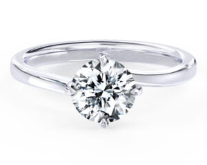 L0097 Amy Solitaire Diamond Engagement Ring White in White Gold Title