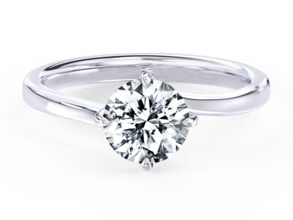 L0097 Amy Solitaire Diamond Engagement Ring White in White Gold Title