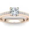 R043 Andrea Pave Engagement Ring In Rose Gold