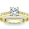 R043 Andrea Pave Engagement Ring In Yellow Gold
