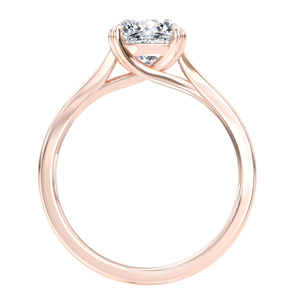 L0079 Barbara Solitaire Diamond Engagement RIng in Rose Gold Sideview L0079 Barbara Solitaire Diamond Engagement RIng in Rose Gold Sideview