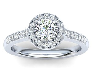 R080 Barbara Diamond Halo Engagement Ring