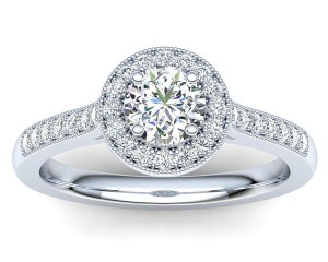R080 Barbara Diamond Halo Engagement Ring