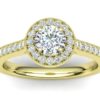 R080 Barbara Diamond Halo Engagement Ring In Yellow Gold