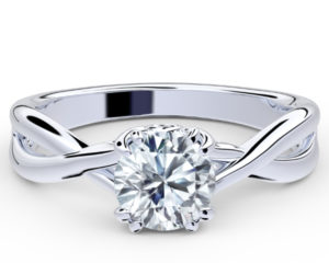 R090 Beatrice Corssoed Shank Diamond Engagement Ring