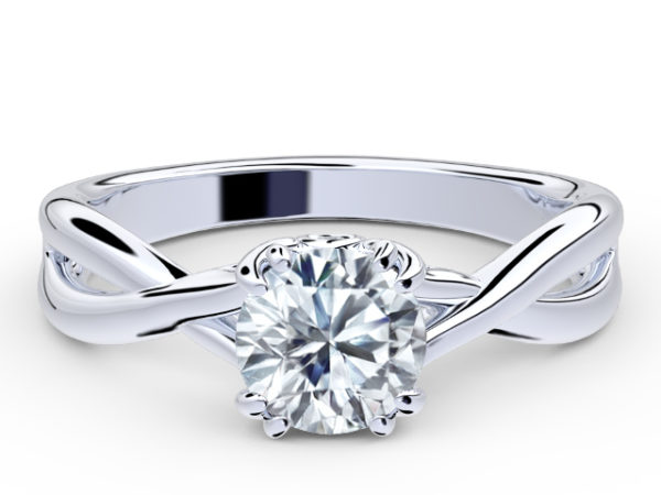 R090 Beatrice Corssoed Shank Diamond Engagement Ring