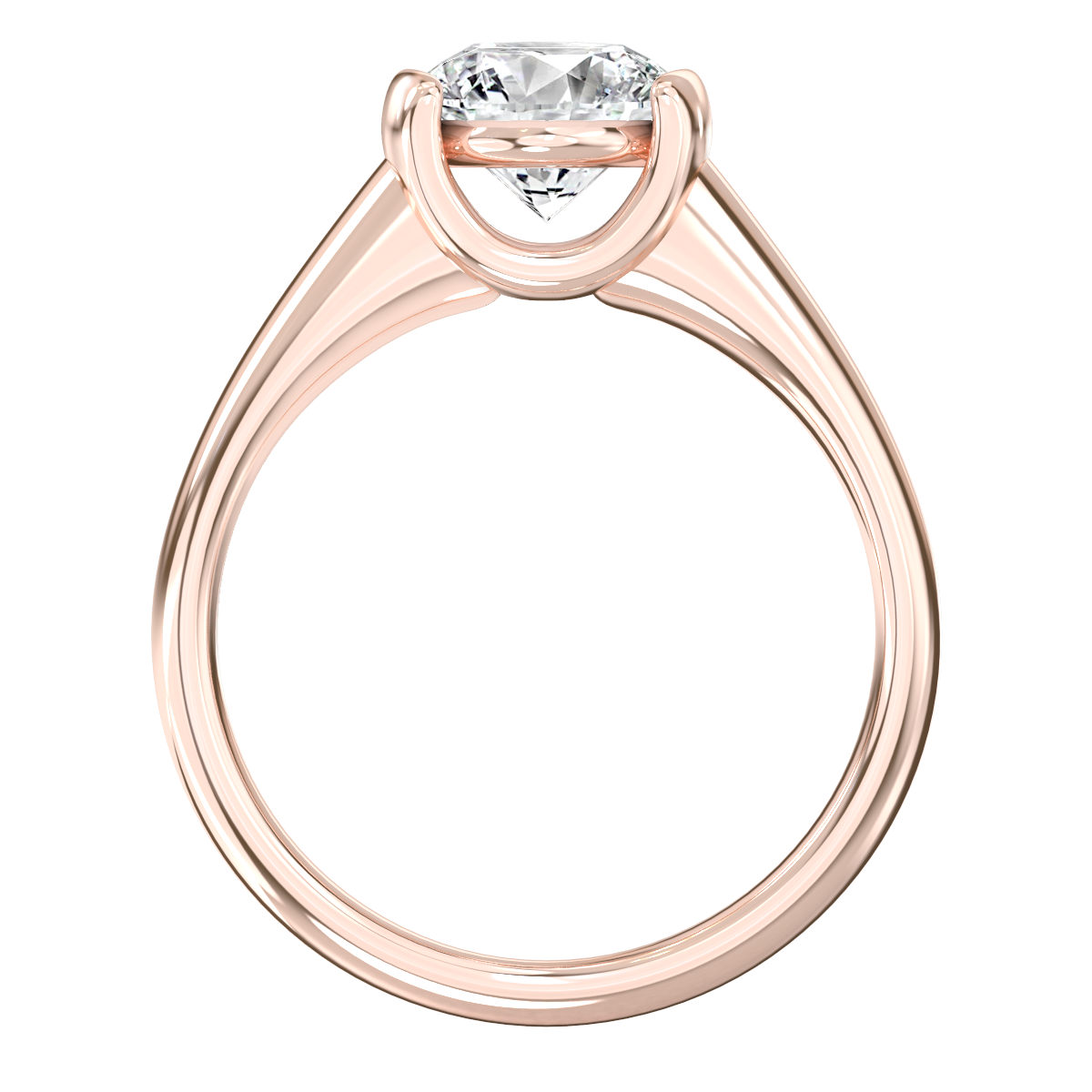L0098 Beatrix Solitaire Tension set in Diamond Engagement Ring in Rose Gold Sideview L0098 Beatrix Solitaire Tension set in Diamond Engagement Ring in Rose Gold Sideview