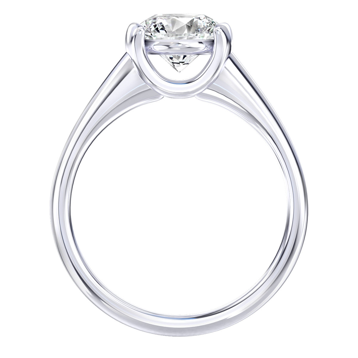L0098 Beatrix Solitaire Tension set in Diamond Engagement Ring in White Gold Sideview L0098 Beatrix Solitaire Tension set in Diamond Engagement Ring in White Gold Sideview