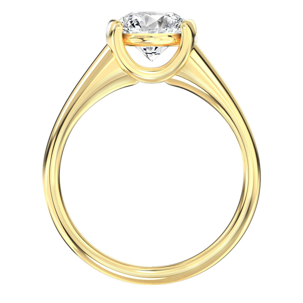 L0098 Beatrix Solitaire Tension set in Diamond Engagement Ring in Yellow Gold Sideview L0098 Beatrix Solitaire Tension set in Diamond Engagement Ring in Yellow Gold Sideview