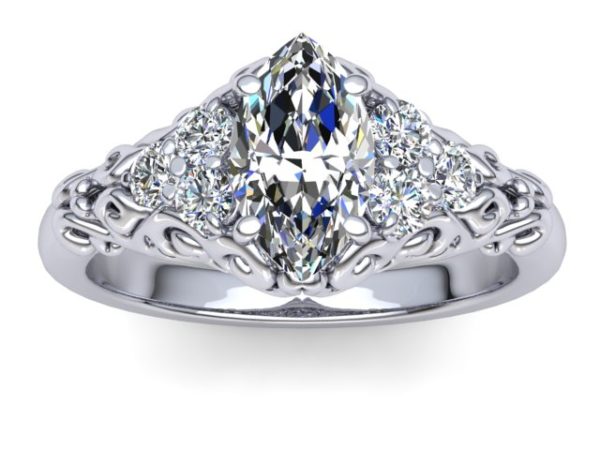 R092 Bebe Marquise cut engagement ring