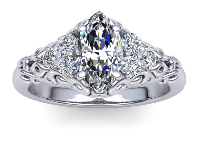 R092 Bebe Marquise cut engagement ring