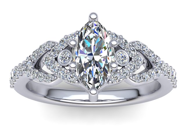 R094 Bechet Marquise engagement ring