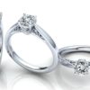 R100 Beige Filigree Diamond Solitaire Engagement Ring Group Shot
