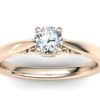 R100 Beige Filigree Diamond Solitaire Engagement Ring In Rose Gold