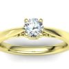 R100 Beige Filigree Diamond Solitaire Engagement Ring In Yellow Gold