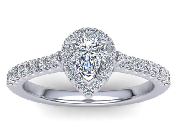 R103 Pear Shape Pave Engagement Ring