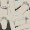 R107 Benicia Trinity Diamond Engagement Ring Finger View