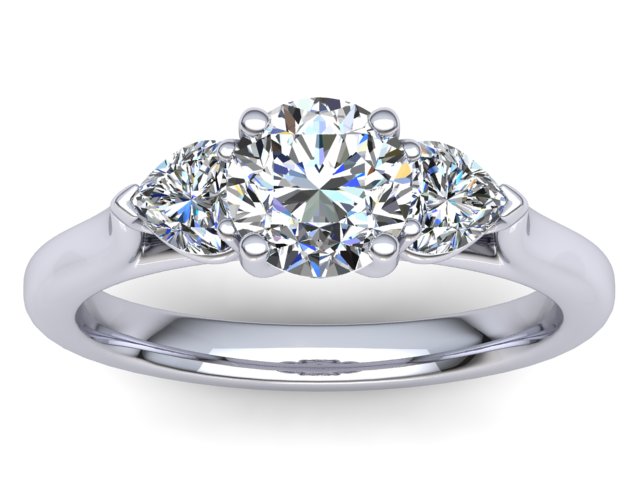 R107 Benicia Trinity Diamond Engagement Ring