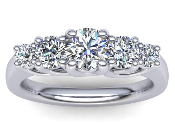 R110 Bernadine Five Stone Diamond Engagement Ring