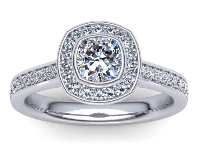R122 Chloe Halo Engagement Ring
