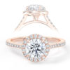 L0027 Leila Halo Diamond Engagement Ring in Rose Gold