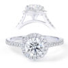 L0027 Leila Halo Diamond Engagement Ring in White Gold or Platinum
