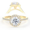 L0027 Leila Halo Diamond Engagement Ring in Yellow Gold