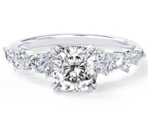 L0092 Debbie Accent Diamond Engagement Ring in White Gold Title