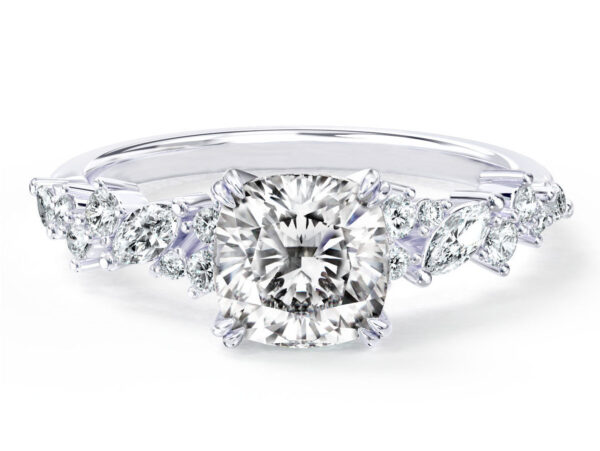 L0092 Debbie Accent Diamond Engagement Ring in White Gold Title