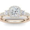 R133 Diana Diamond Engagement Ring In Rose Gold