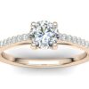 C002 Ebele Pave Engagement Ring In Rose Gold