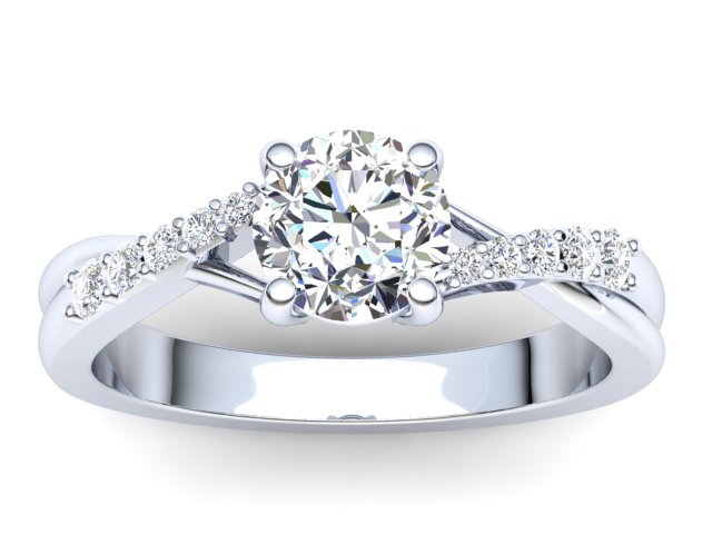 C012 Eila Criss Cross Diamond Engagement Ring