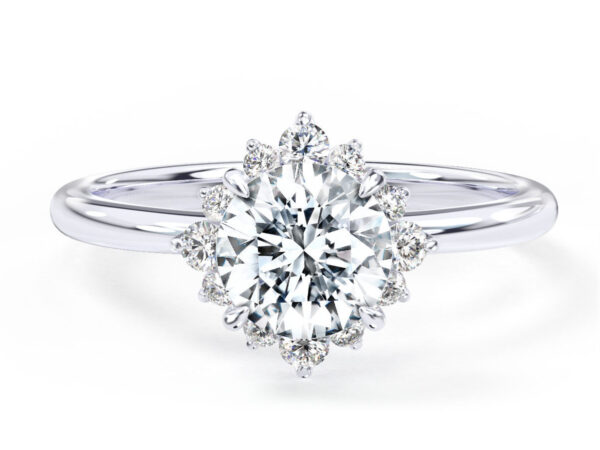 L0068 Darlene Halo Diamond Engagement in White Gold Title
