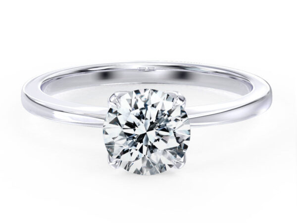 L0106 Deena Soliltaire Four Claw Diamond Engagement Ring in White gold Title