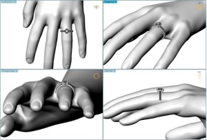 C017 Eldora Pave Engagement Ring Finger View
