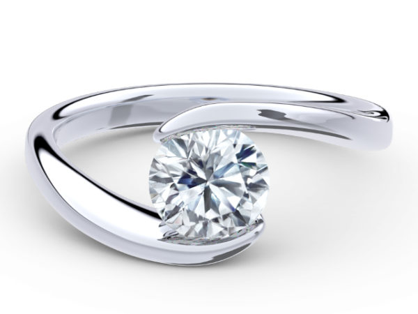 C018 Eleanor Swirl Engagement Ring